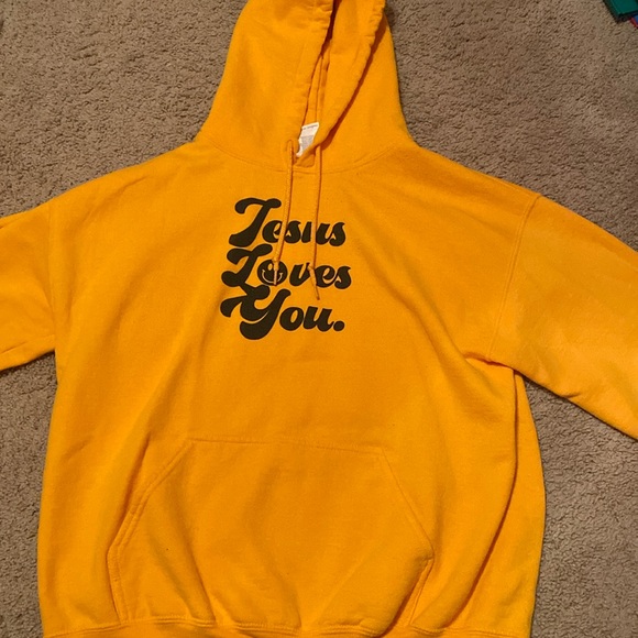 Jesus Loves You Yellow Gold Hoodie - Picture 3 of 5